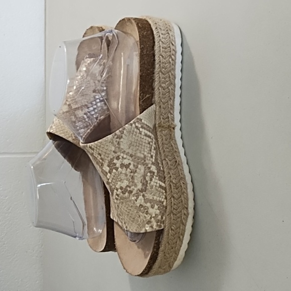 Dolce Vita Tan Espadrille Slide Platform Shoes - Picture 4 of 12